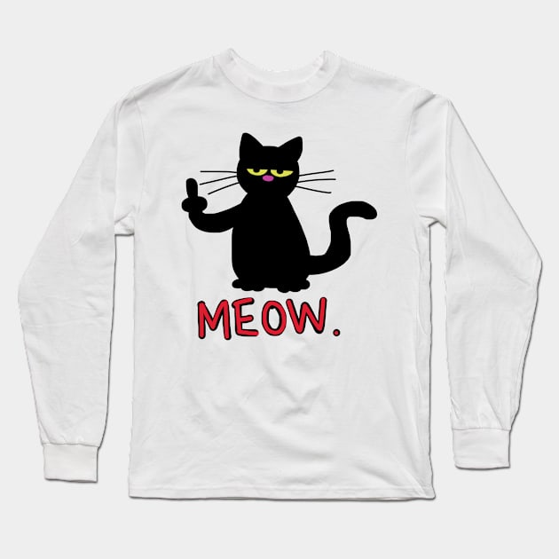 Rude Kitty Long Sleeve T-Shirt by wolfmanjaq